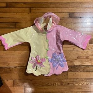 Kidorable Vintage Toddler Girls Flower Raincoat 3T